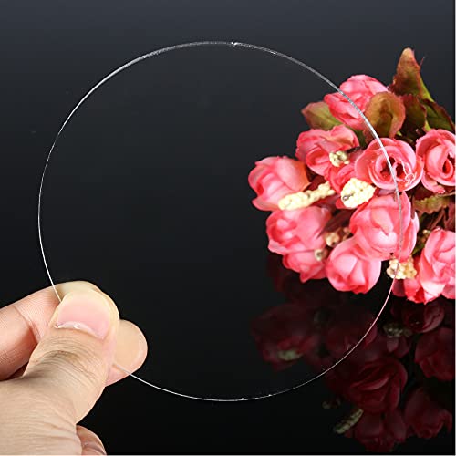 Image of 10 Pieces Clear Circle Acrylic Sheet, 1 /8 inch Thickness, 3.5 Inch Plexiglass Circle Acrylic Disc Transparent Round Acrylic Blank Sign for Name Cards, Cricut Cutting, Painting and DIY Projects