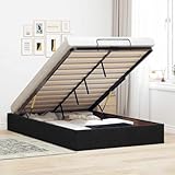 Brokky Cama tapizada 120x190 cm Cama Canape 120x190 cm Cama Doble con canapé, Cama Juvenil-Negro-120 x 190 cm