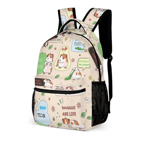 Guinea Pig School Backpack for Kids Girls Boys, 16 Inch Cute Guinea Pigs Themed Bookbag, Personalized School Backpack for Students Children, Lightweight, Large Capacity2