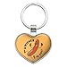 A Wiener Winner Is You Hot Dog Funny Humor Keychain Heart Love Metal Key Chain Ring