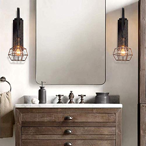 Gweat Wandlampen in Industriële stijl, loft-stijl, creatieve retro gangverlichting, wiel met riem, E27-fitting - Afbeelding 6