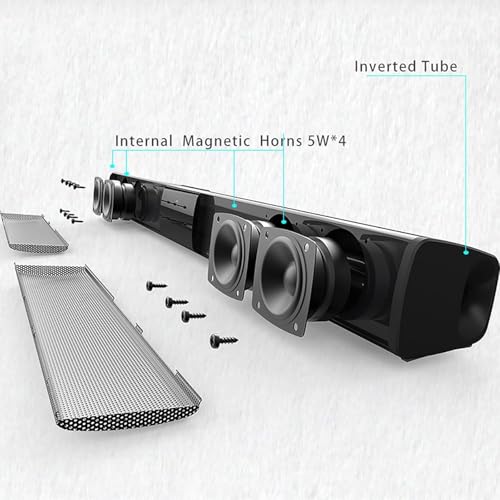 Kabelloser Bluetooth 5.0 Soundbar-Lautsprecher für Fernseher mit Fernbedienung, True Wireless 20 W USB wiederaufladbar,EQ-Modus für Heimkino, Audio, PC, TV, Telefon, Laptop – Bild 3