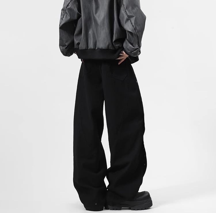 Men's Jeans Spring American Color Block Wide Leg Denim Long Pants for Men4