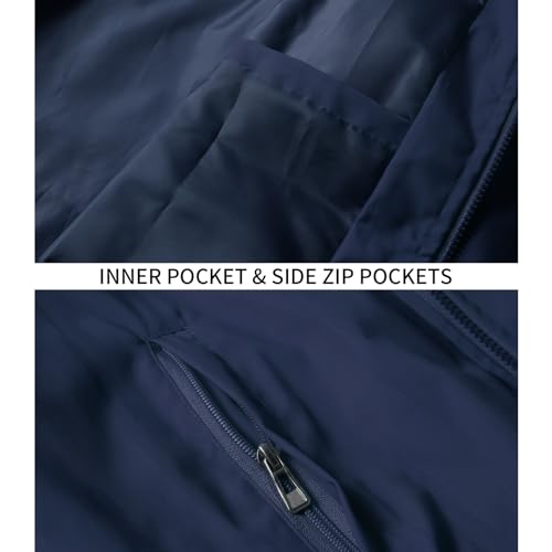 Image of PEGENO Men's Lightweight Jacket Spring Fall Thin Flight Bomber Jacket Sportwear Full Zip Windbreaker Casual Coat