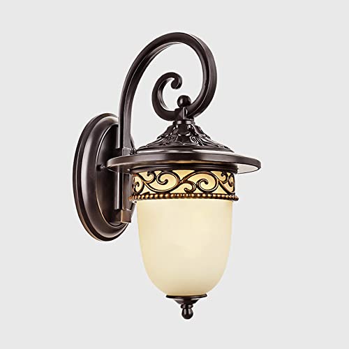 Applique murale extérieure E27 rétro en verre luminaire lanterne noire pour porche et garage