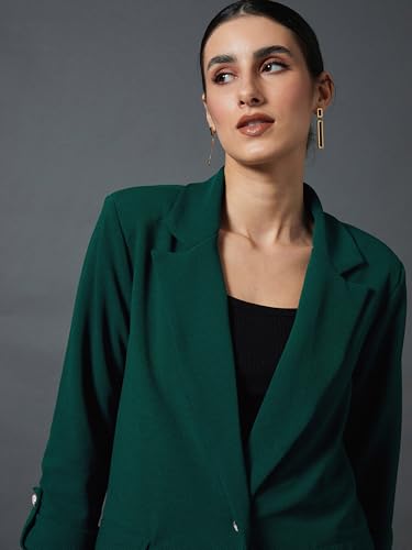 Image of Sassafras worklyf Women's Blazer Regular Fit Full Sleeves Longline Front Open Show Pocket - Casual Workwear Blazers