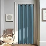 Picture of NICETOWN Door Curtain for Closet Doors 80 Inches Long 1 Panel, Blackout Doorway Curtain for Open Closet Bedroom, Room Divider Living Room for Privacy (Smoky Blue, 1 Panel, 46W x 80L)