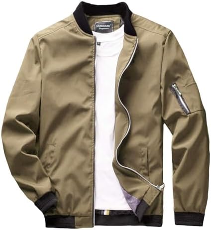 sandbank Men's Slim Fit Lightweight Softshell Flight Bomber Jacke...