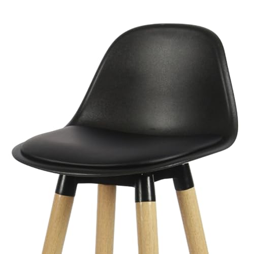 Image of Creative Bar Stool Eiffel Natural Wood Bar Stool - 28 Inch Seat Height Living Rooms, Dining Rooms, Lobby, Reception| (Pack of 2) | (Black)