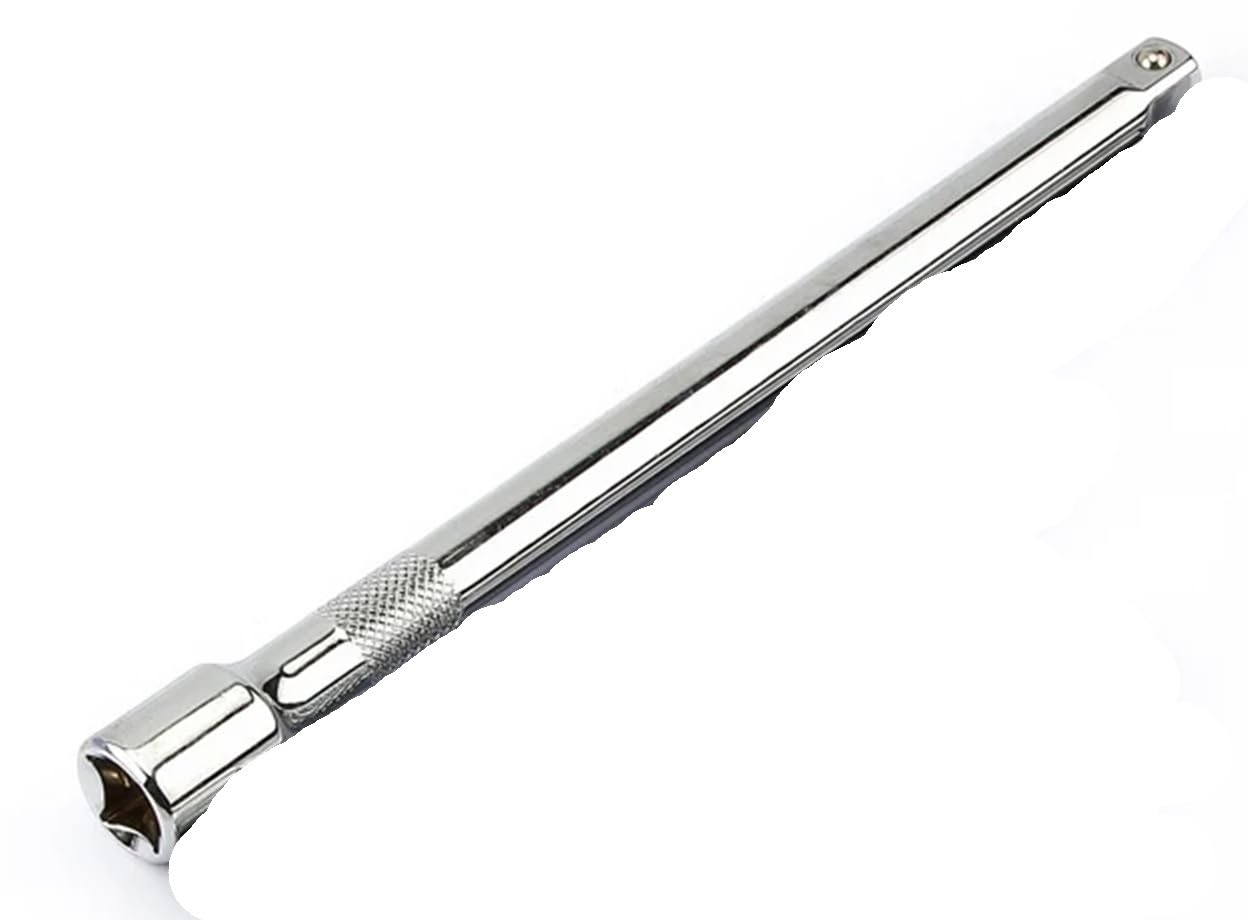Xctdsvah One Color Flexible Socket Extension 1/4" 3/8" 1/2" Chromed Steel Socket Ratchet Wrench Long Extension Bar 50/75/100/125Mm Steering Sleeve Connecting Rod Accessories(3-8 150Mm)