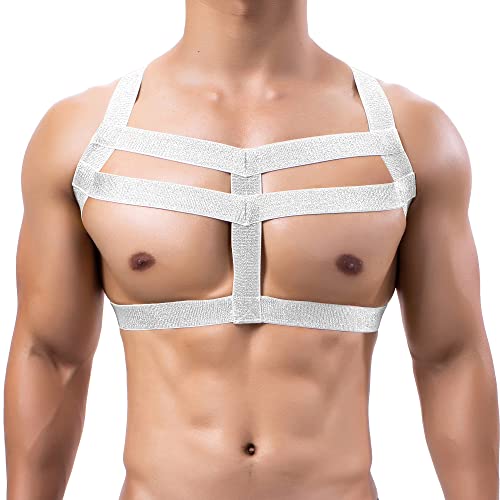 Men's Chest Harness Adjustable Body Chest Half High Elastic Half Harness Belt Double Shoulder Strap Costume