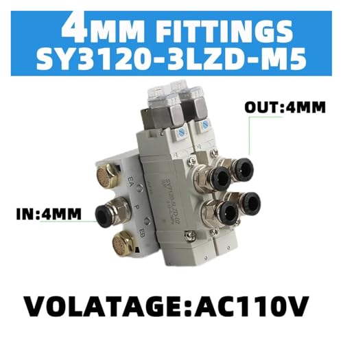 Electrovanne SY3120 à faible consommation avec collecteur de 4 mm pour un contrôle pneumatique stable