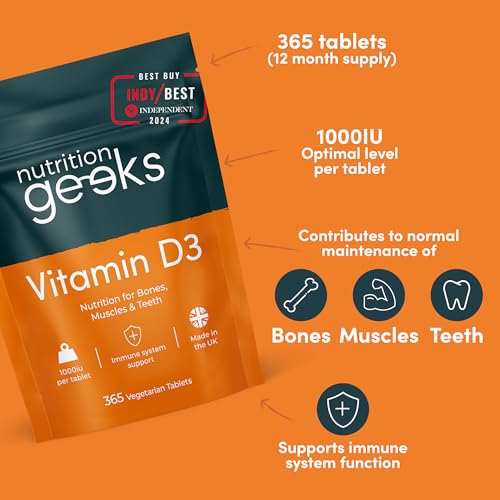 Vitamin D 1000iu - 1 Year Supply, 365 Easy-Swallow Vitamin D Tablets, Vegetarian D3, High Strength Immune Support Supplement - Awarded by The Independent UK - Image 4