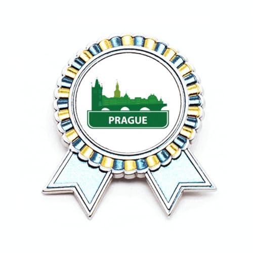Broche monument vert Prague en métal taille M le cadeau idéal pour voyageur