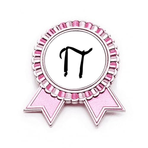 Broche grecque Pi noire en métal M idéale sur un blazer ou un sac en toile