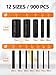 Eventronic 900PCS Wire Heat Shrink Tubing Kit, Industrial Heat-Shrink Tubing for Wires, 2:1 Marine Grade Heat Shrink Wrap, Premium Large Electrical Waterproof Heat Shrink Tape (Black 12 Sizes)