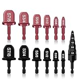 13PCS Copper Flaring Tool Pipe Expander with 5 in 1 Swaging Tool, HVAC Repairing Kit 1/4'',3/8'',1/2'',5/8'',3/4'',7/8'' Boring Drill Bit, Manual Swage Tool Hand Drill for Air Conditioner, Hakkin
