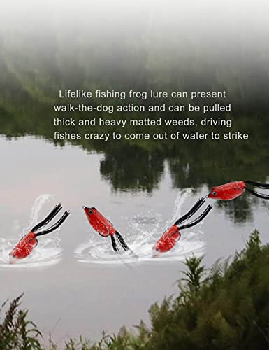 image for Facikono Frog Lure Bass Fishing Frogs, 6Pcs Topwater Fishing Frog Lure