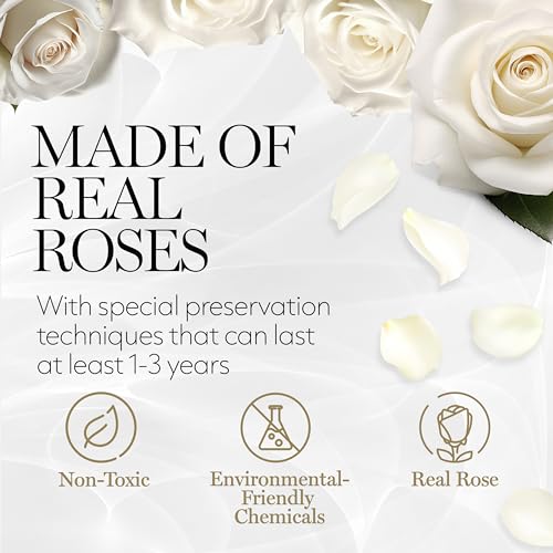 Image of GLAMOUR BOUTIQUE 7 Flower Forever Heart Shape Box, Mothers Day Gift For Mom, Eternal Preserved Roses Gift for Her, Flowers bouquet, For Birthday, Anniversary, Girlfriend - White