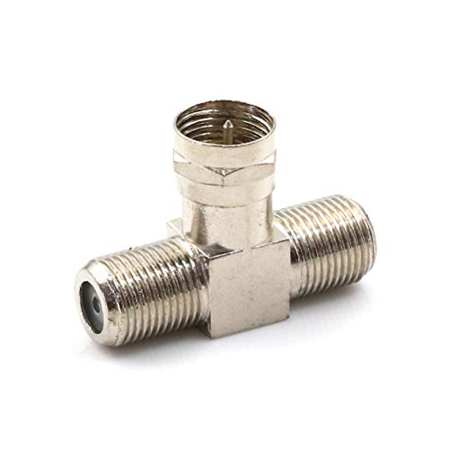 1pcs Male F-Type Connector to 2 Way F-Type Female Y Splitter Antenna Adapter Converter Extender For TV, Satellite Freeview Cable
