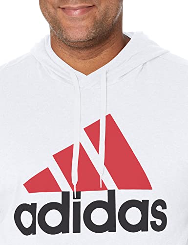 Image of adidas Men's Big & Tall Essentials Hoodie, White /Scarlet, XX-Large /Tall