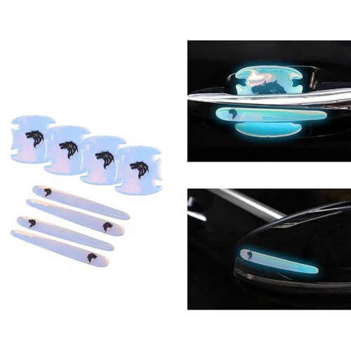 Image of 8 PCS Car Door Handle Scratch Protectors,Car Door Protector Edge Guards Universal Door Handle Protector Paint Guard (Wolf Head)