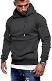 COOFANDY Men's Workout Hoodie Gym Sport Sweatshirt Athletic Pullover Casual Fashion Hooded With Pocket (Dark Gray., Large)