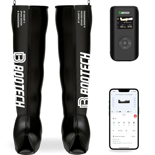 Kabellose Beinkompressionsmassagestiefel mit APP-Steuerung, Luftkompressions-Recovery Boots für Durchblutung, Lymphdrainage und Muskelerholung, 3-Stunden-Akku (L)