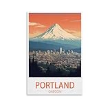 PuPLuM Portland Oregon Vintage-Reiseposter, Querformat, 50 