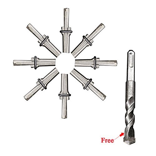 8 Pcs Stone Splitter and 1 Pcs Rotary Hammer Drill Bit 9/16