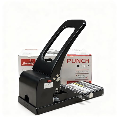 Zenirob Heavy Duty 2 Hole Punch, 100 Sheets Capacity 80mm Hole Spacing 8mm Hole Diameter, Portable Paper Punch for Office School Home Supply(Black)