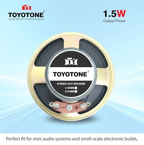 Image of TOYOTONE Micro Speaker Acoustic 2 inch Inch 36mm Paper Cone 8 Ohms 1.5W Loud Speaker (Pack of 2)