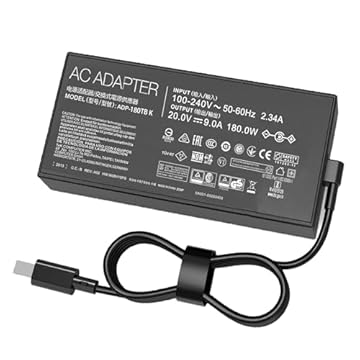 ANFRLE Carregador Ca De 180 W Para Asus Rog Zephyrus G14 (2024-2025) Original Ga403 Ga403U Ga403Ui Ga403Uv Ga403Uu Ga403Uv-G14.R94060 Ga403Ui-G14.R94070 Adp-180Tb K Adaptador Fonte Alimentação Lapto
