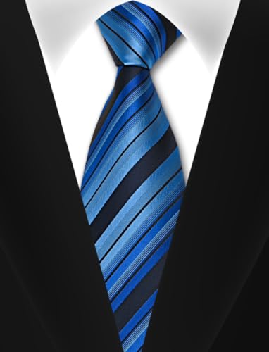 Image of Men's Tie Set with Pocket Square, Cufflinks and Gift Box | 100% microfiber; tie 59 x 3.15 in; square 10 x 10 in; gift box included