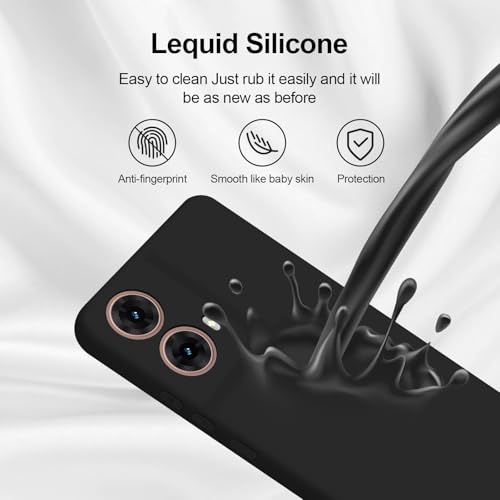 CLOYAAR Silicone Case for Motorola Moto G85 Black - Image 5
