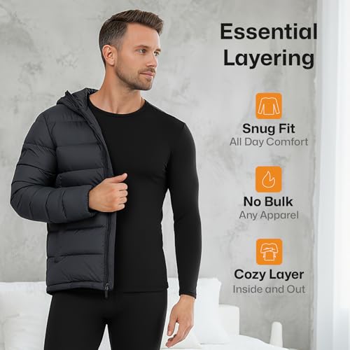 WEERTI Thermal Underwear for Men Long Johns with Fleece Lined Base Layer Men Cold Weather Top Bottom4