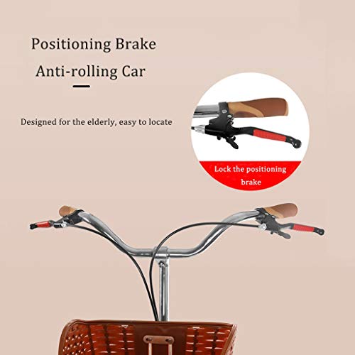 Dreirad für Erwachsene, 3 Räder, mit Einkaufskorb, 20 Zoll, faltbares Dreirad, Fahrrad, Tretrad für Picknick, Einkaufen, Outdoor-Sport, Stadtfahrrad, (Grau) – Bild 7