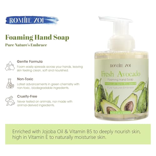 Image of ROMIIE ZOI Foaming Hand Soap, Avocado, 500ml / 16.8fl.oz | With Gift Box, Gentle cleansing, nourishes skin without drying