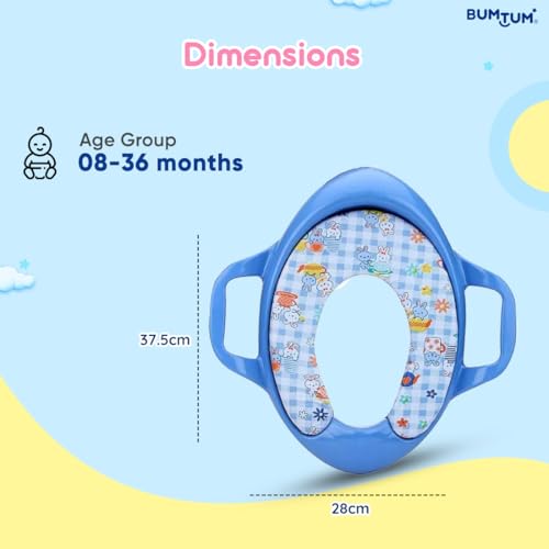 Image of BUMTUM Baby Potty Seat | Soft Cushion Potty Seat With Handle For Extra Comfort | Suitable For Potty Training of Babies, Kids & Toddlers(Blue)