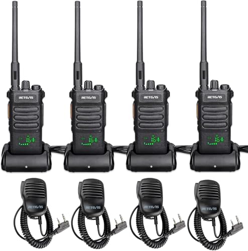 Retevis RT86 Rádio profissional bidirecional de longo alcance, walkie talkies de alta potência para adultos com microfone de ombro, rádios bidirecionais resistentes, recarregáveis, 2600 mAh, USB