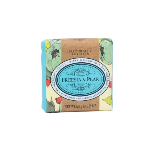 Naturally European - Freesia & Pear - Triple-Milled, Shea Butter Enriched Soap, 150 g / 5.29 oz