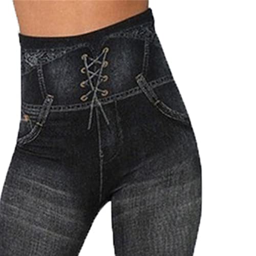 Women's Slim Fit Denim Leggings Classic High Waisted Skinny Stretch Butt Lifting Jeans Denim Jeggings with Pockets4