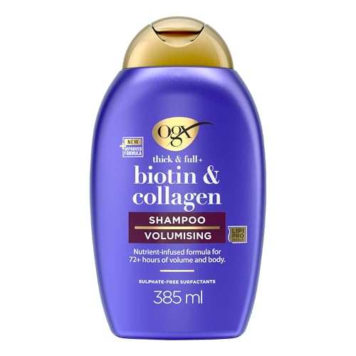 OGX Shampoo Thick & Full + Biotin & Collagen volumizzante capelli con Biotina e Collagene, Shampoo...