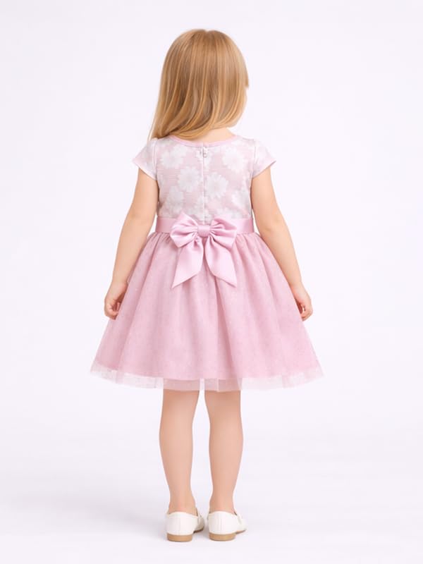 Image of Funshine Girls Spring Summer Casual Dress for Kids | Soft Breathable Comfortable Everyday Wear for Play School Outings Birthday Parties & Family Occasions | Stylish Lightweight Trendy Outfit