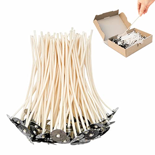Lot de 100 mèches de bougie pour fabrication de bougies - Longueur : 20 cm - Épaisseur : coton de qualité supérieure Cover