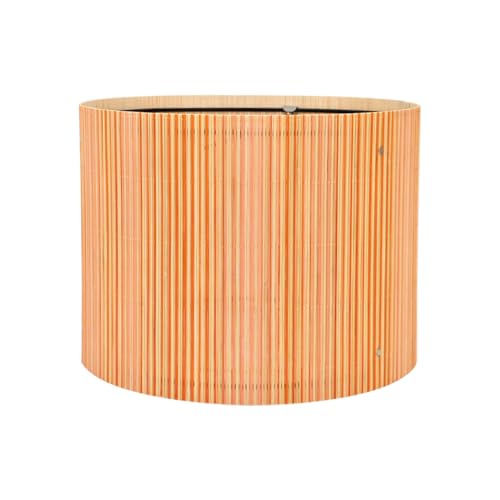Image of Modern lamp shade Art decorative Orange Lines Minimalist 11.8x9Inch | Rustic Classic Easy Matching,Unique bamboo material,Ideal for Table and Floor Lamps,Effortless Installation