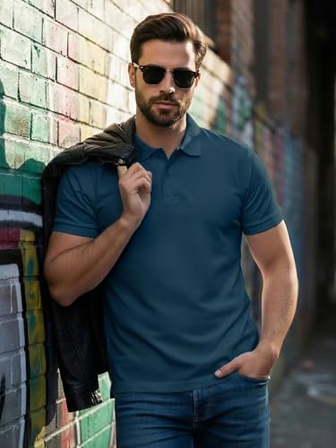 Image of XENOVAURBAN Cotton Polo t Shirt for Man | Regular Fit Solid Color Classic Cotton Polo T-Shirt with Collar for Men