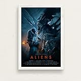 PCCASEWIND Modern Bilder Wandbild 50X70Cm,Alien Classic Film Series Horrorfilm Kunst Seidenmalerei Leinwand Wandposter Home Decor Ao-1283