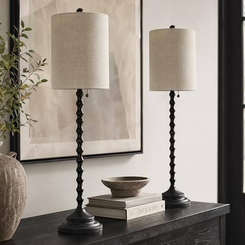 Buffet Lamps Set of 2, 30' Tall Black Table Lamps for Console Table, Entryway, Hallway, Dining...