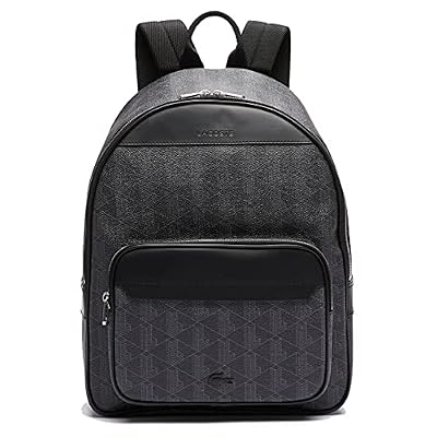 Lacoste NH3649LX - Zaino Uomo Uomo, Allover Monogram Noir Gri,